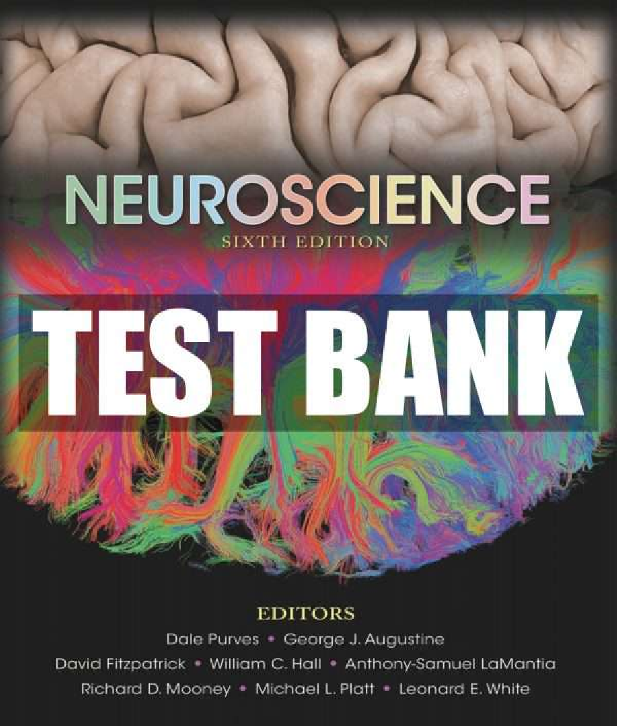 Preview image for Neuroscience 6th Edition by Purves • Augustine • Fitzpatrick • Hall • LaMantia • Mooney • Platt • White Test Bank | Answers & Rational...